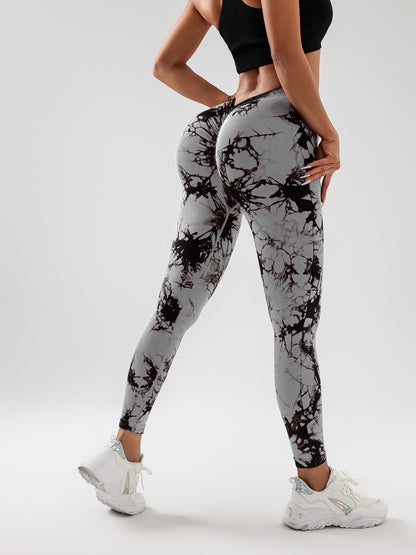 Tie Dye Slimming Yoga Leggings, Butt Lifting High Stretch Casual Fitness Yoga Pants, Women'S Activewear