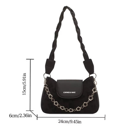 Three-Dimensional Pattern Embroidered Underarm Bag for WOMEN'S Shoulder Bag PU Fabric