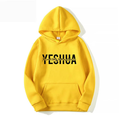 Yeshua Hoodie Christian Hooded Sweatshirt Religious Hoodies Bible Verse Pullover Women Faith Tops Christian Gifts Jesus Apparel